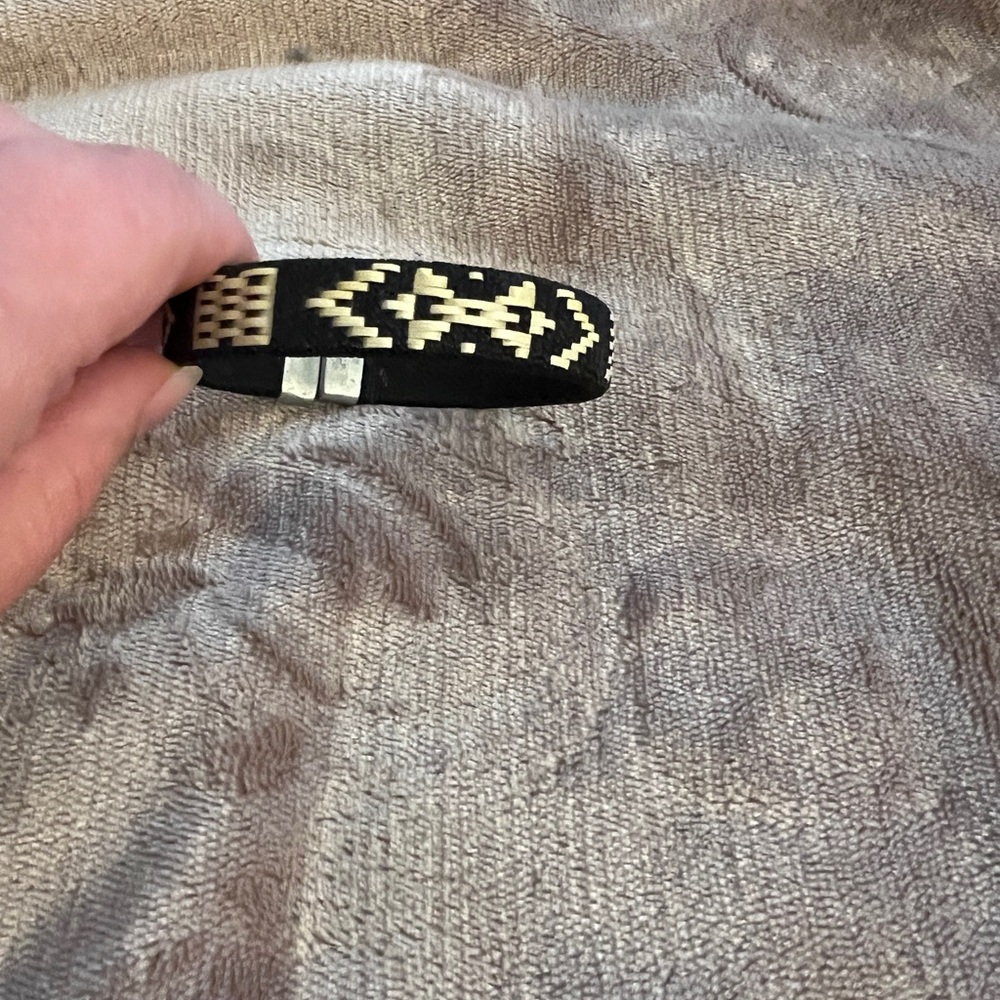 Black and Cream Woven Bracelet